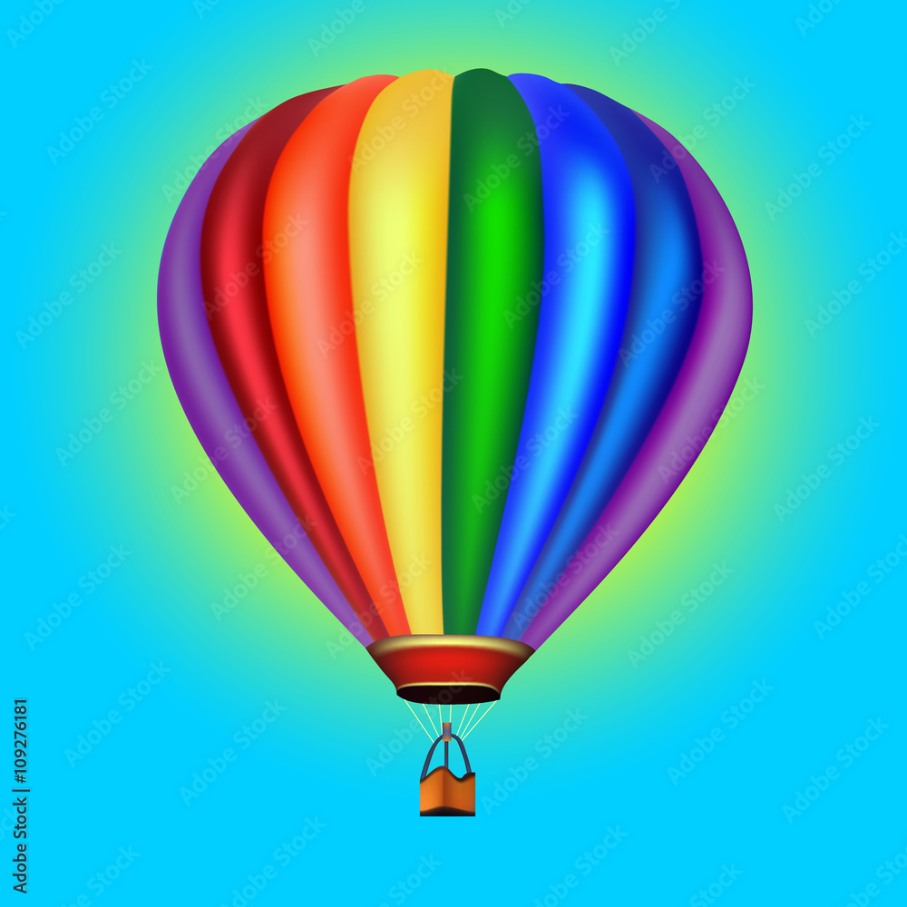 Fototapeta premium hot air balloon illustration on blue background