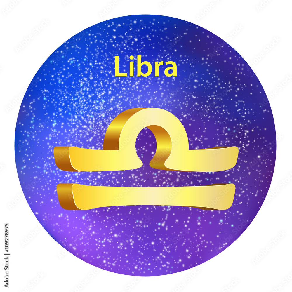 Naklejka premium Sign of the zodiac Libra on the sky.