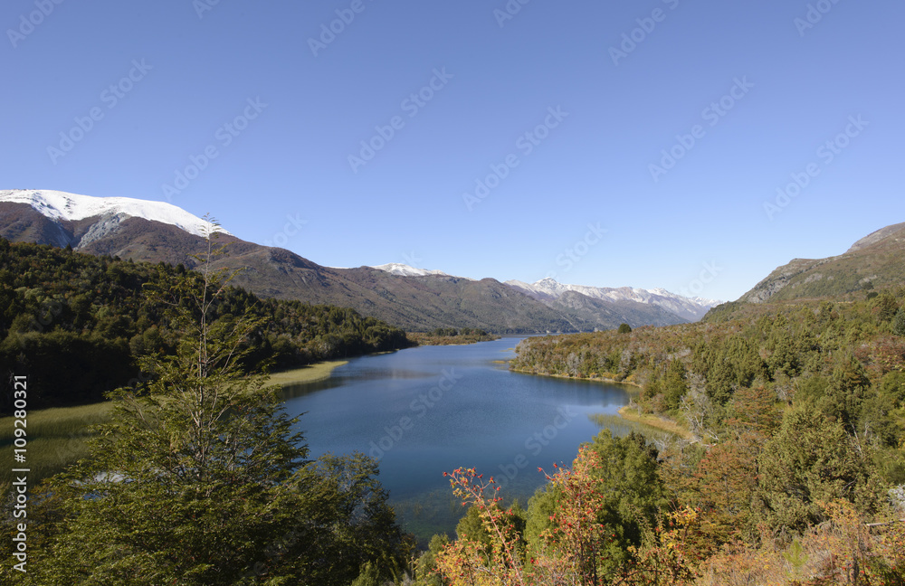 Patagonia landscape, mountains and lakes Nahuel Huapi National Park, San Carlos de Bariloche, Patagonia, Argentina