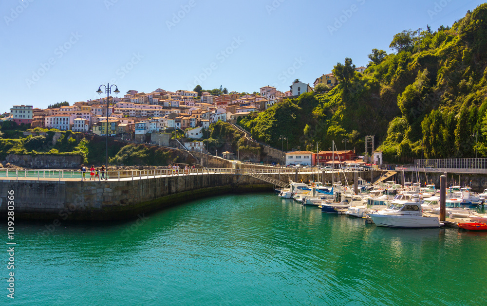 Port channels, the village of Llanes, Spain