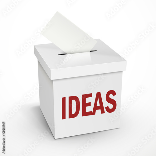 ideas word on the 3d white voting box