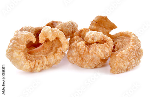 Pork snack, Thai food isolated on a white background