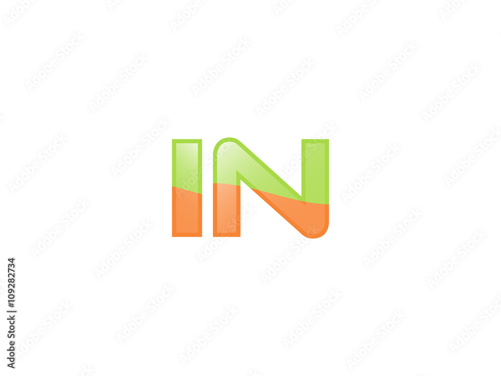 Green Orange shiny IN letters Green Orange shiny IN letters