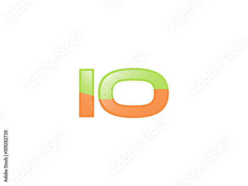 Green Orange shiny IO letters