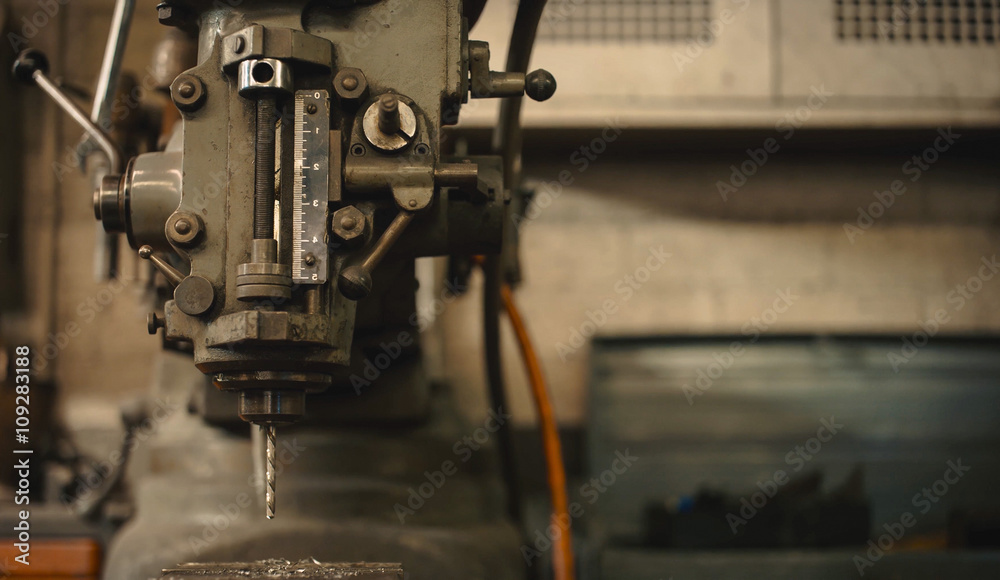 Fototapeta premium Detail of a drill press.