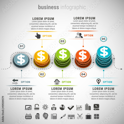 Business infographic. File contains text editable AI, EPS10,JPEG and free font link used in design.
Created with blend. Easy to adjust the height for each element.
