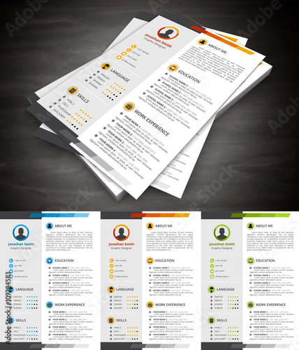 Resume.File contains text editable AI, EPS10,JPEG and free font link used in design.