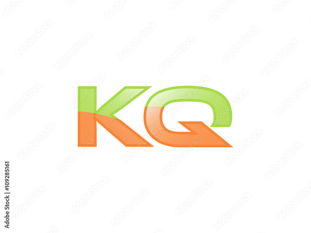Green Orange shiny KQ letters Green Orange shiny KQ letters