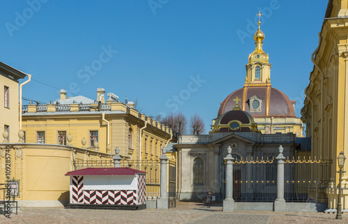Detail of the western facade of the tomb uncrowned members of the Russian Imperial House, 1906 on the territory of the fortress. Saint-Petersburg, Russia
 photo