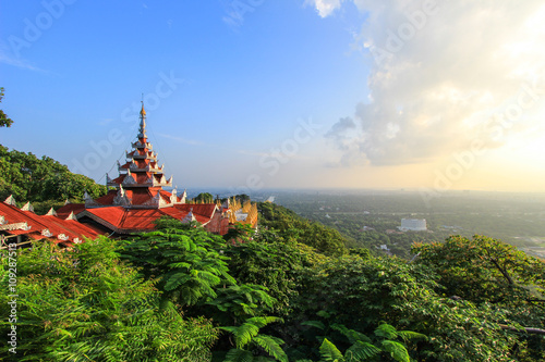 A panoramic view of Mandalay from the top of Mandalay Hill,Myanmar