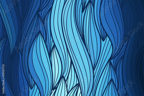 Vector wave background of doodle hand  drawn lines photo