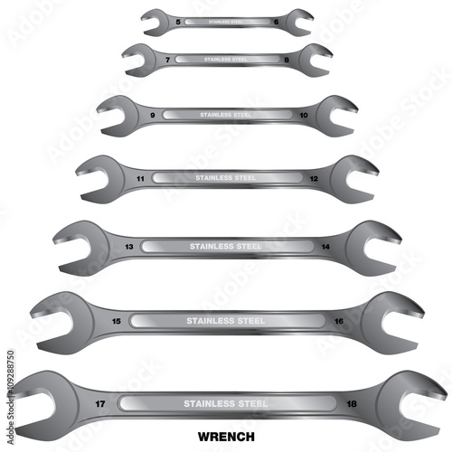 Wrench isolated on white background. Object tool for shop isolated on white background.