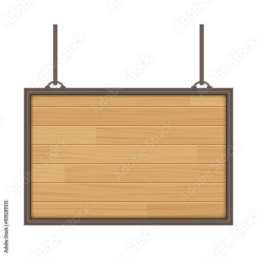 vector wooden sign isolated on white background