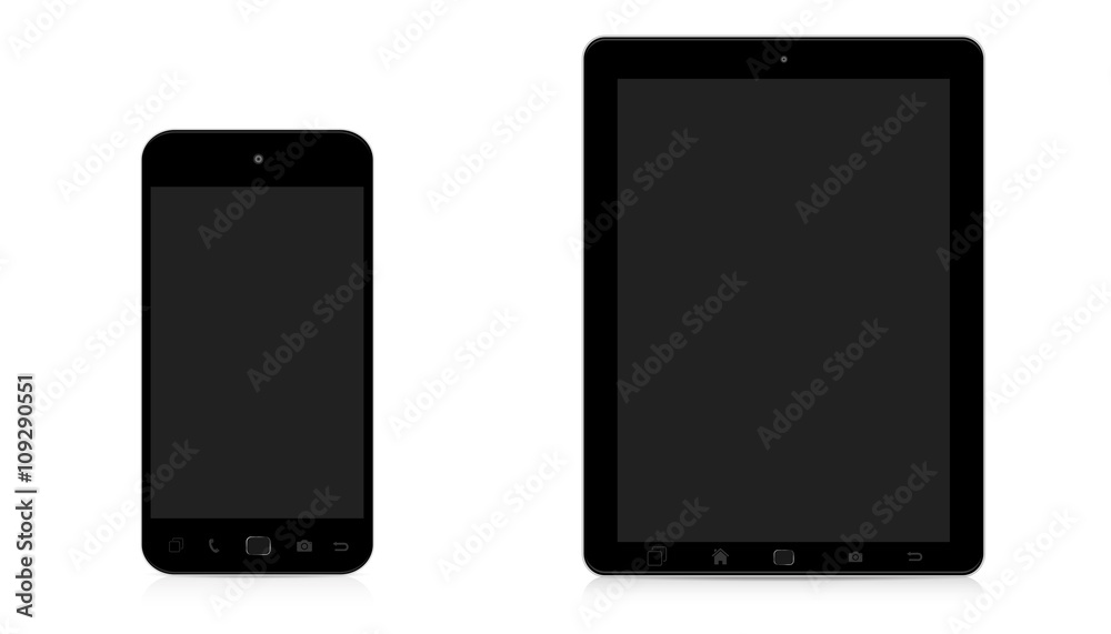 Modern digital phone and tablet on white background Modern digital phone and tablet on white background