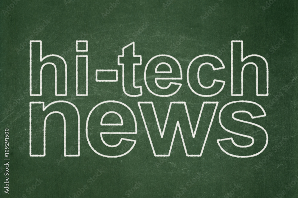 Obraz premium News concept: Hi-tech News on chalkboard background