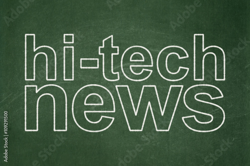 News concept  Hi-tech News on chalkboard background