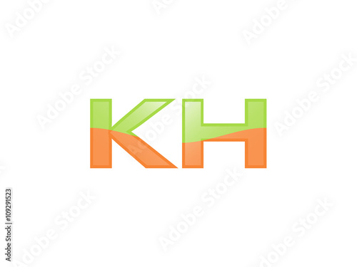 Green Orange shiny KH letters