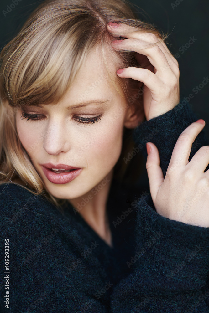 Gorgeous young blond woman, close up Gorgeous young blond woman, close up