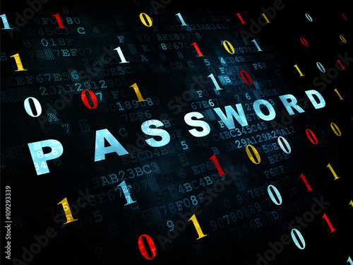 Safety concept: Password on Digital background