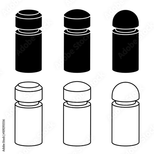 vector 3d modern concrete bollard black symbols