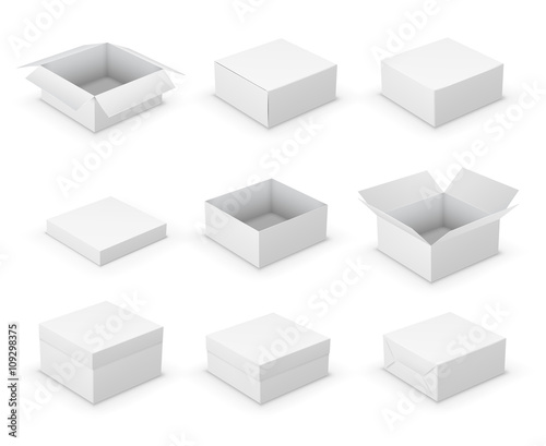 Open boxes vector