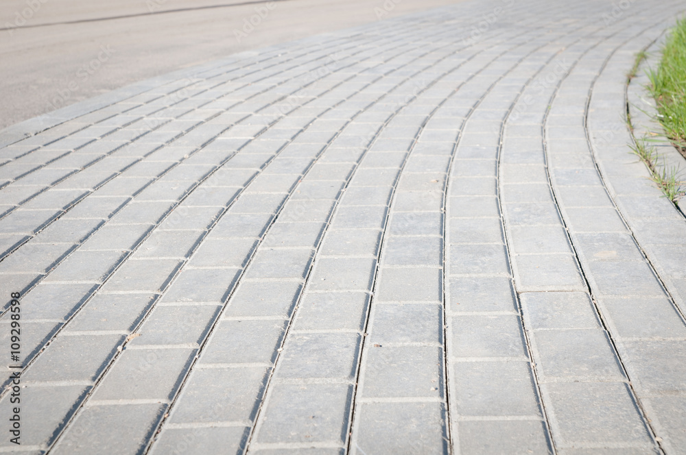 Fototapeta premium Gray tiles outdoor urban land, construction