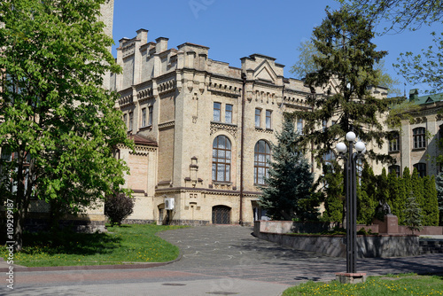 An ancient brick building in Kyiv Polytechnic Institute in Ukraine