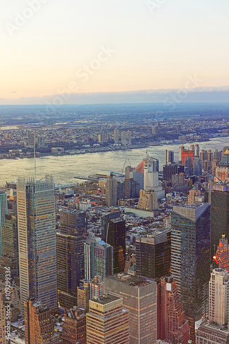 Aerial view on Midtown Manhattan of New York