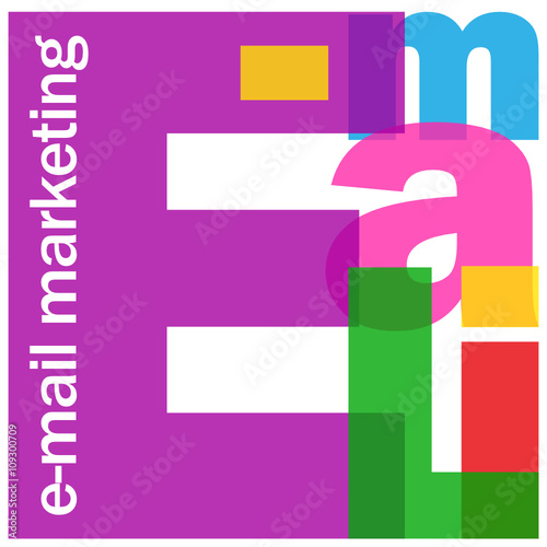 E-MAIL MARKETING Vector Letters Collage
