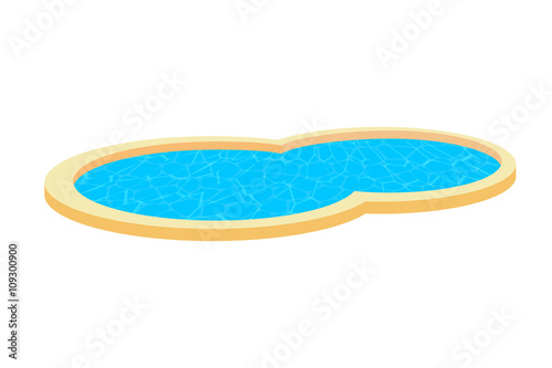 Vector illustration of the pool. Blue pool outdoors. Swimming pool with clear water - a design element. Pool on a white background. Isolate. stock vector