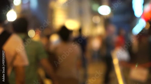 Abstract  popular Party Area in the city. Blur shot of Hong Kong modern night life light, Lan Kwai Fong