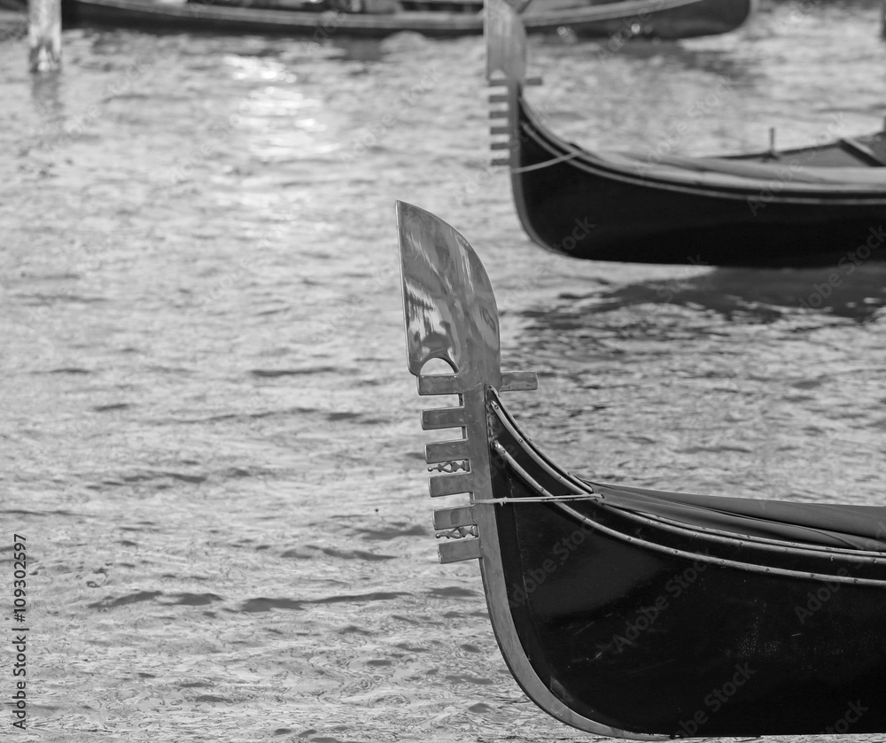 gondolas sail the Adriatic Sea near Saint Mark's square in Venic