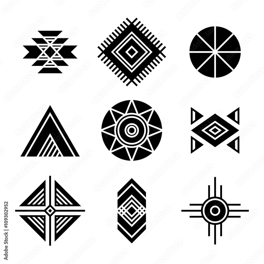 Native American Indians Tribal Symbols Stock Vector | Adobe Stock