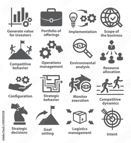 Business management icons. Pack 15.