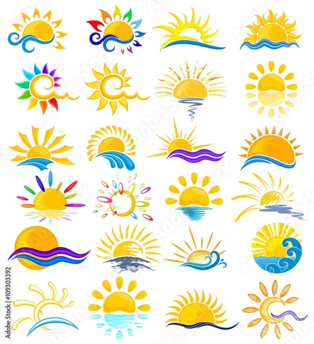 sun Logos with sea.