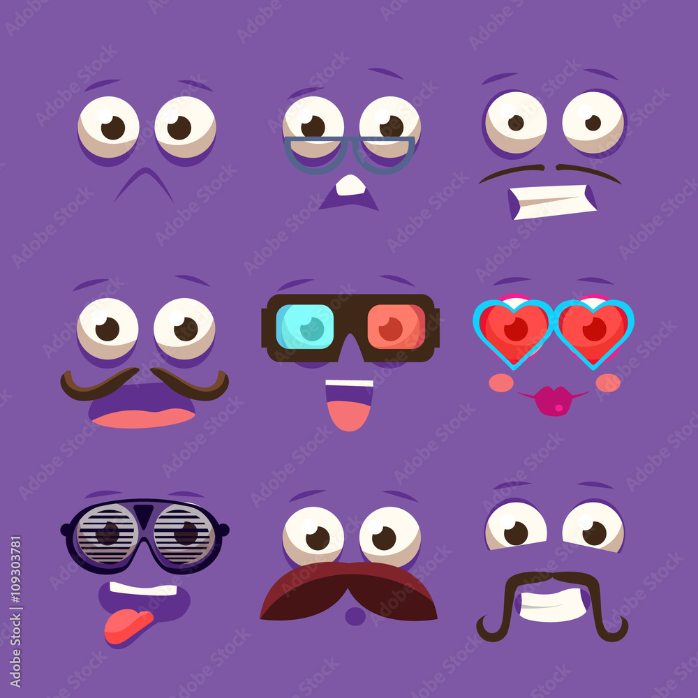 Facial Design Elements Set Facial Design Elements Set