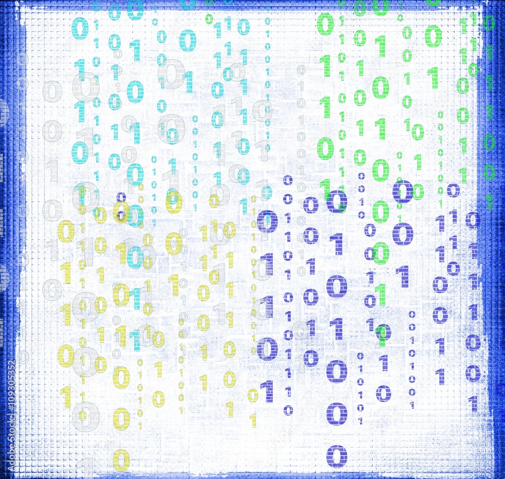 Abstract blue binary code on grunge background Abstract blue binary code on grunge background
