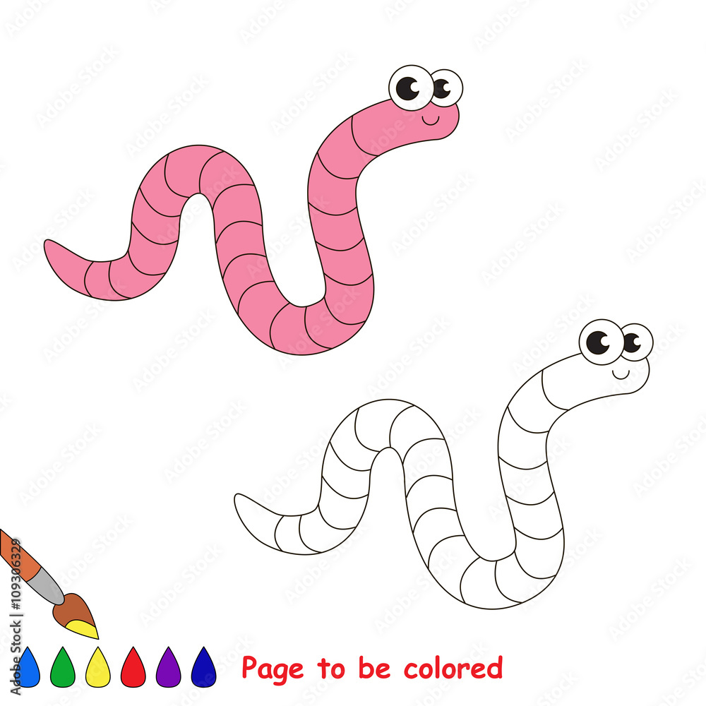 Fototapeta premium Cute worn cartoon. Page to be colored. 