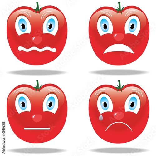 sad angry resentful smiles from tomatoes
