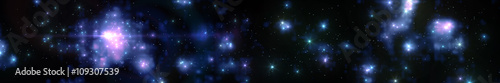 starry panorama, space nebula universe panorama, 3D rendering