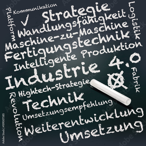 Tafel und Kreide mit Industrie 4.0