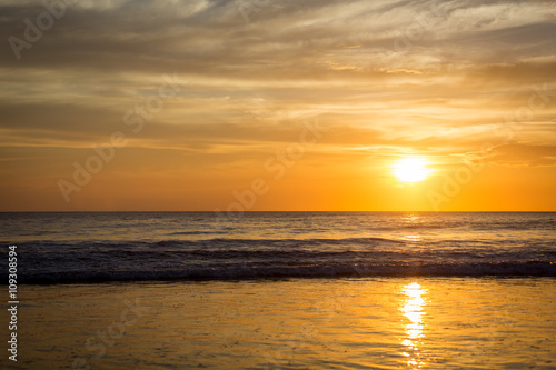 Beautiful sunset in Playa Negra  Costa Rica  Central America.