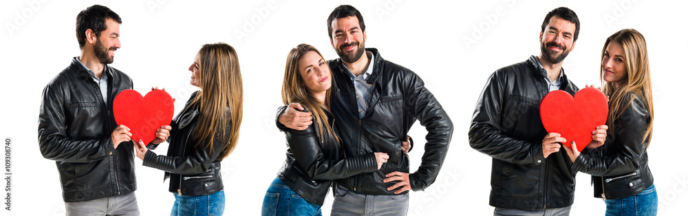 Friends with black leather jacket Friends with black leather jacket