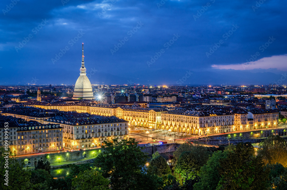 Turin (Torino), high definition panorama with Mole Antonelliana