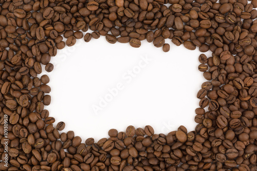 frame images laid out from coffee beans