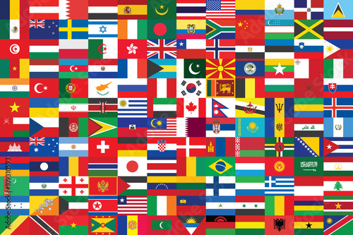 world flags background vector illustration