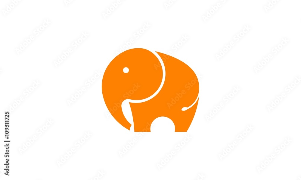 Orange Elephant Logo Stock Vector Adobe Stock