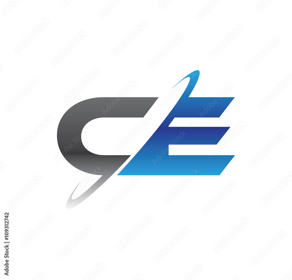 ce initial logo with double swoosh blue and grey ce initial logo with double swoosh blue and grey