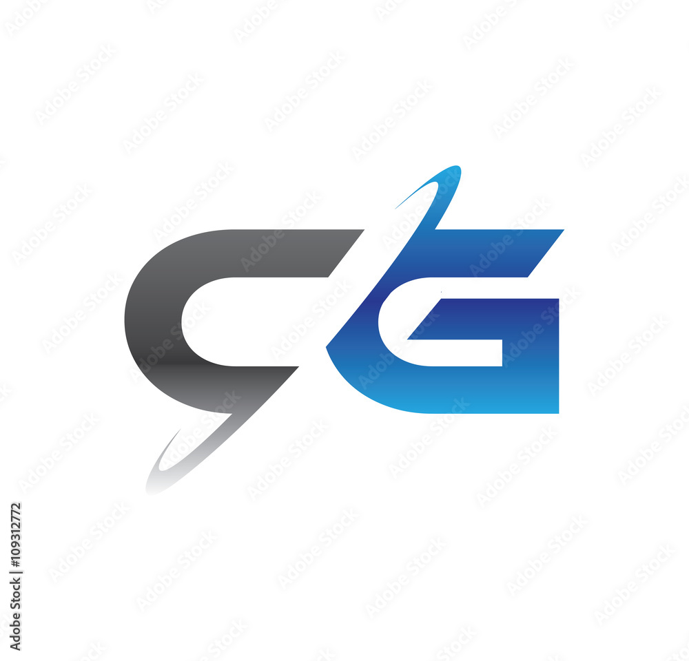 cg initial logo with double swoosh blue and grey cg initial logo with double swoosh blue and grey