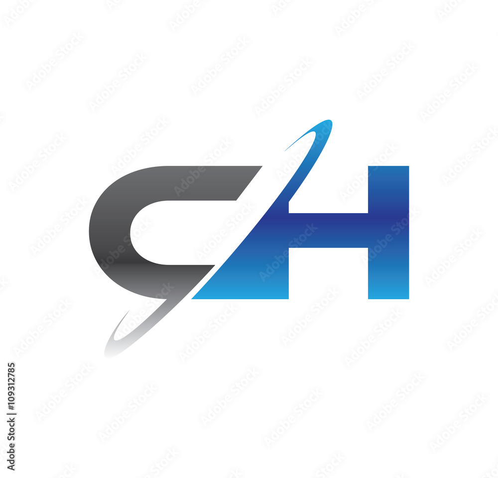 ch initial logo with double swoosh blue and grey ch initial logo with double swoosh blue and grey